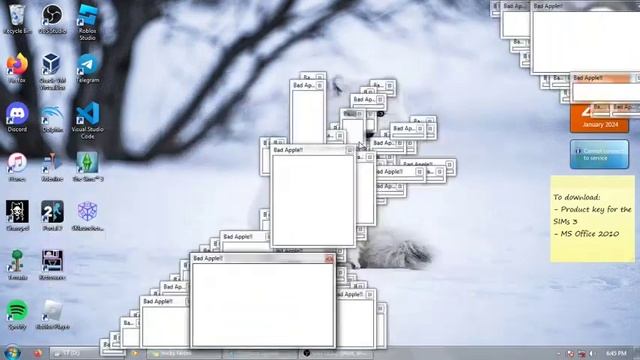 Bad Apple virus on Windows 7 смотреть онлайн