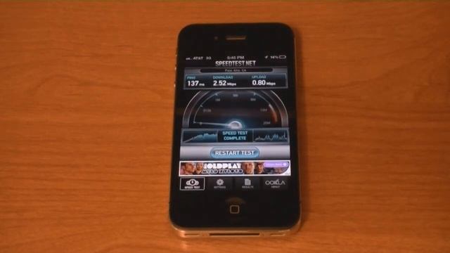 iPhone 4S AT&T 3G Data Speed Test смотреть онлайн