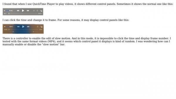 Apple: How to disable "Slow Motion" function in QuickTime Player control panel?