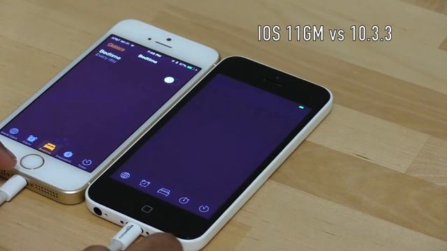 IOS 11 GM Iphone SE vs IOS 10.3.3 Iphone 5C смотреть онлайн