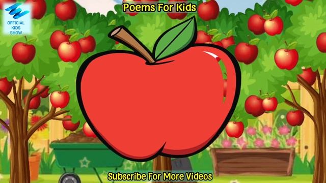 Apple Round Apple Red | Pre Nursery Rhymes Poem | Kids Poem | Poem | Apple Round Apple Red Poem