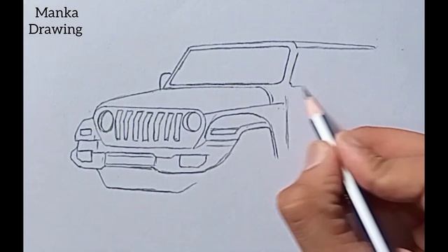How To Draw JEEP WRANGLER RUBICON || Jeep Drawing || Manka Drawing #jeepwrangler #jeep #5doorthar