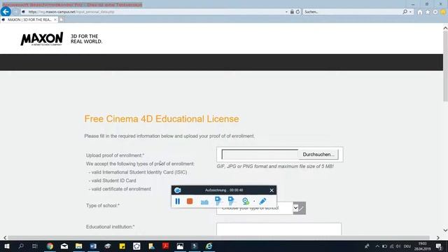 Cinema4D Registrierung für Students смотреть онлайн