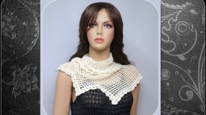 Вязание ажурной ступенчатой накидки или шарфа крючком.