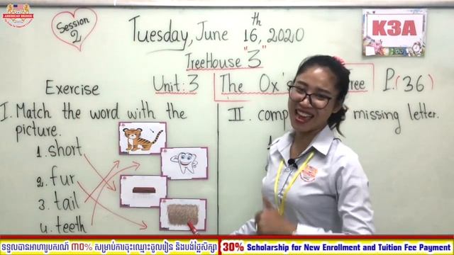 Level:Kindergaten 3A /Subject:TreeHouse 3 /Unit3: The Ox's Apple Tree /Page: 36 Second Session смотреть онлайн