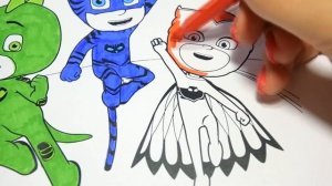 PJ Masks heroes coloring Герои в масках раскраска героев