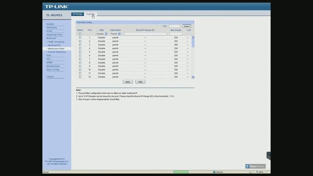 Switch TP-LINK TL-SG2452 Smart Web interface смотреть онлайн