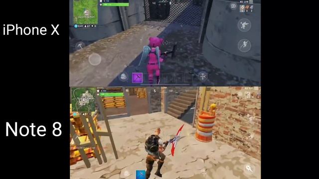 Fortnite Android VS Fortnite IOS - Fortnite iPhone x vs Fortnite Note 8 (both medium settings) смотреть онлайн