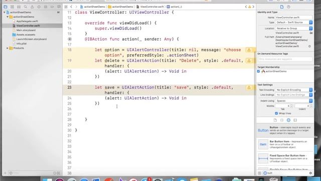 AlertController : Action Sheet (Swift 4) смотреть онлайн