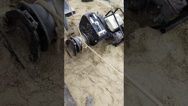 тянем кабель 5/185 лебёдкой 200 метров. смотреть онлайн