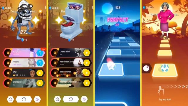 Crazy Frog Axel F vs Pinkfong Baby Shark vs Toilet Monster vs Scary Teacher | Tiles Hop EDM Rush смотреть онлайн