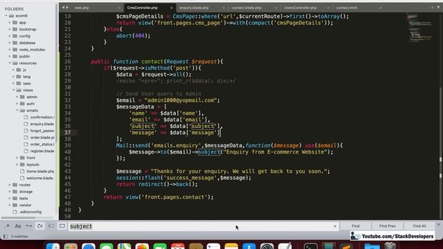 #178 Make E-commerce Web in Laravel 8 | Contact Us Page/Form | Enquiry Email | Laravel Validations смотреть онлайн