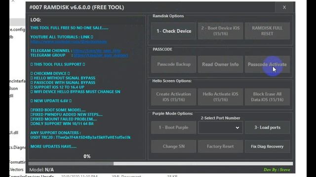 #007 ramdisk tool free unlock icloud, bypass passcode IOS 15/16 with signal смотреть онлайн