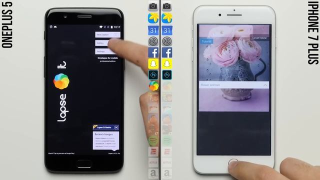OnePlus 5 vs. iPhone 7 Plus Speed Test смотреть онлайн