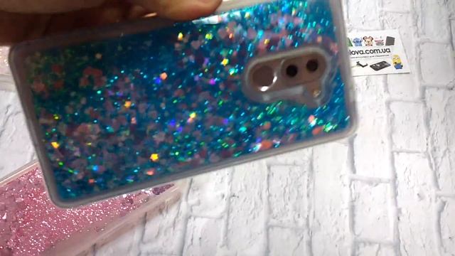 Чехол для Huawei GR5 2017/Honor 6X “Блестки вода” голубые смотреть онлайн