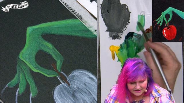Poison Apple 13 days of Halloween live stream painting Step by step Day 9 | TheArtSherpa смотреть онлайн