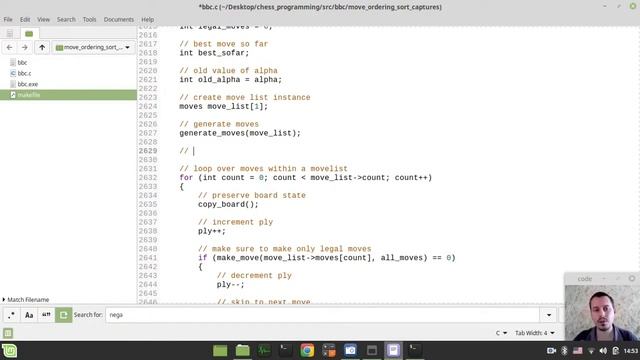 56-Bitboard CHESS ENGINE in C applying MOVE ORDERING to sort captures смотреть онлайн