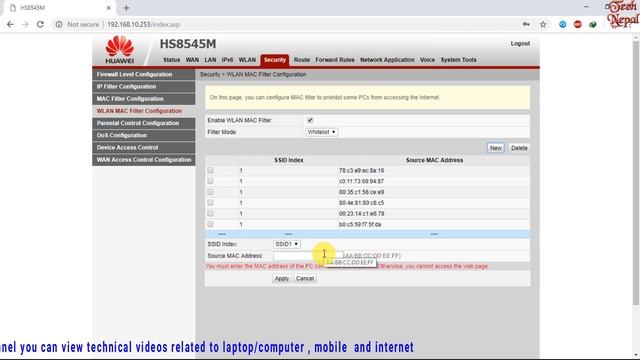 How to enable wifi mac filter ? how to secure wifi ? | Nepali | смотреть онлайн