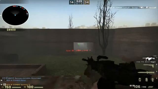 В CS:GO на зомби мод !Очень хорошо спрятался смотреть онлайн