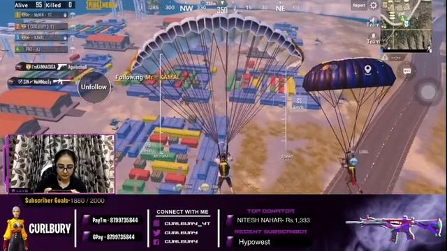 🔴 CURLBURY IS LIVE : PUBG MOBILE | ROAD TO 2K | SUBSCRIBERS GAME смотреть онлайн