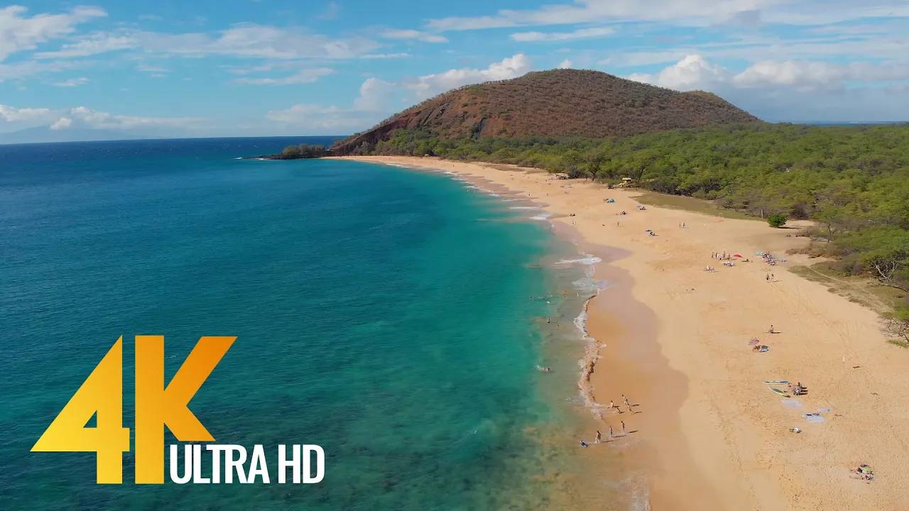 4K Drone Footage - Bird's Eye View of Maui Island, Hawaii - 3 Hour Ambient Drone Film смотреть онлайн