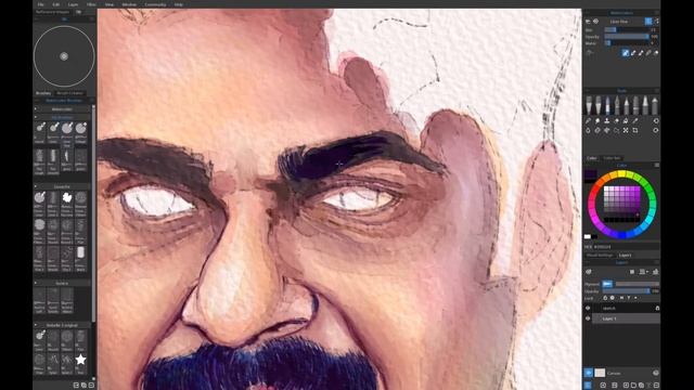Anniversary Portrait | Digital Watercolor Demo | Rebelle 5 | Surface Pro смотреть онлайн