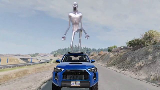 Jeep 4x4 VS Giant Bulge Zombie Escape From The Shy Guy SCP 096 Car Ride Chase #4 BeamNG смотреть онлайн