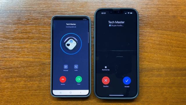 Samsung S22 vs Apple iPhone 13 PM SKYPE Incoming Call (Android 12, iOS 15.6) смотреть онлайн