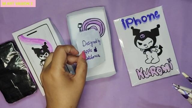 [💸paperdiy💸] SANRIO KUROMI APPLE IPHONE 15 PRO MAX📲💜 Unboxing |Paper Play Tutorial | ASMR Paper DIY