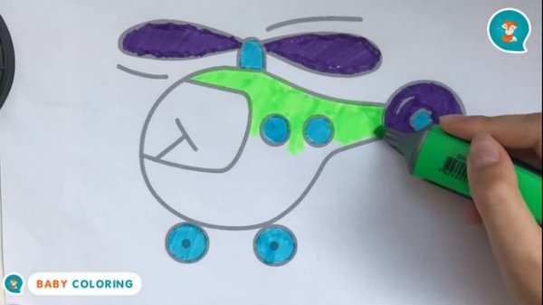 Helicopter coloring | How to Draw color Helicopter | Drawing and Coloring for Kids New coloring boo