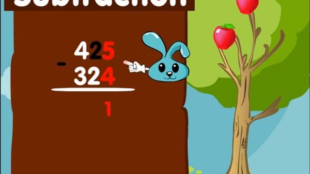 Subtraction for children using fruits, subtract 3 digit numbers - best subtraction video смотреть онлайн