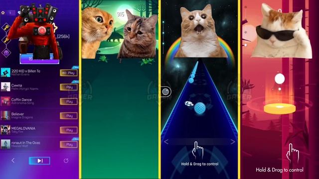 Speaker Man vs Talking Tom vs Shoking Cat vs Gangster Cat - Tiles Hop смотреть онлайн
