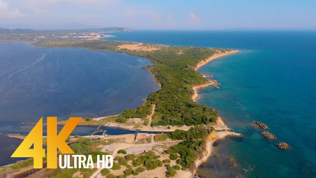 4K Drone Footage - Bird's Eye View of CORFU Island - Ambient Drone Film смотреть онлайн