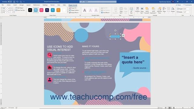 Word 2019 and 365 Tutorial Inserting Shapes Microsoft Training смотреть онлайн