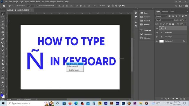 how to insert or type Ñ in Adobe photoshop смотреть онлайн