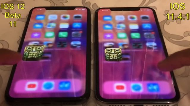 iPhone X IOS 12 beta 11 vs 11.4.1 speed test with battery comparison смотреть онлайн