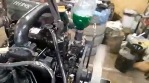 Запуск дизельного двигателя Yanmar 3TN84T со спецтехники