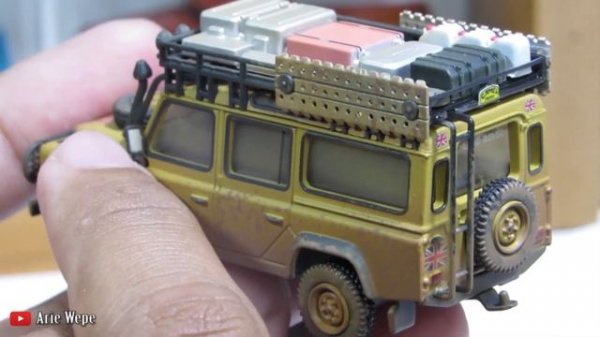 REVIEW MINI GT LAND ROVER DEFENDER 110 CAMEL TROPHY DIRTY VERSION @ArieWepe