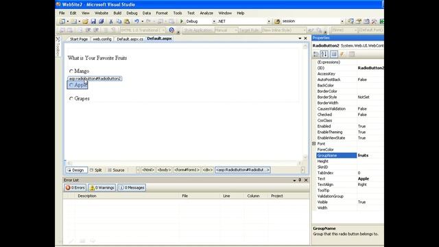 RadioButton Control in ASP.NET (Chapter -9) in Hindi смотреть онлайн