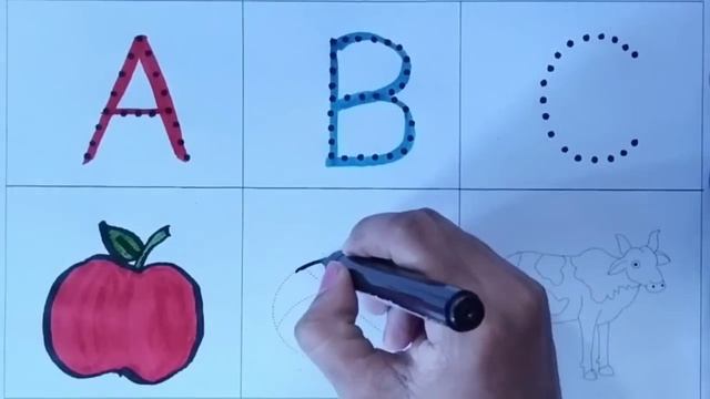 A for Apple | B for Ball | learn how to write A B C| ALPHABETS смотреть онлайн