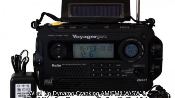 Kaito Voyager Pro KA600 Digital Solar Dynamo,Wind Up,Dynamo Cranking & NOAA Weather Emergency Radio