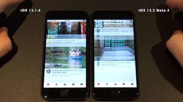 Speed Test : iPhone 8 - iOS 12.2 Beta 3 vs iOS 12.1.4 (iOS 12.2 Public Beta 3 Build # 16E5201e) смотреть онлайн