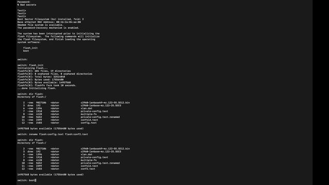 Cisco Switch Password Recovery Without Losing the Configuration смотреть онлайн
