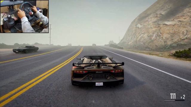GTA 5 Enhanced & Remastered | Lamborghini Aventador SVJ Roadster | Logitech G29 Gameplay