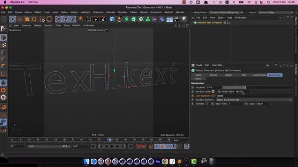 Cinema 4D Python: Random Text Generator