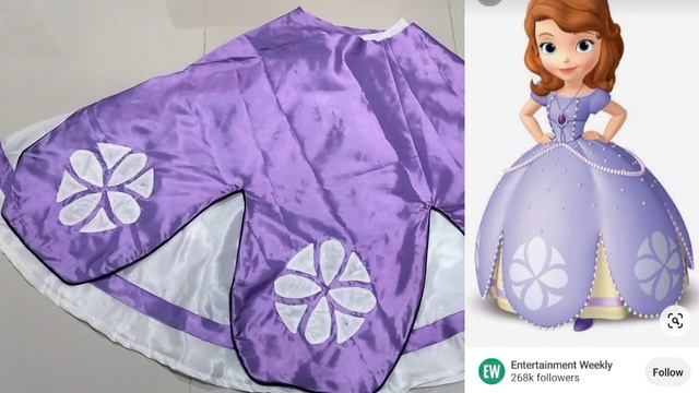 Princess Sofia's costume tutorial || princess Sofia dress for 9 year girl cutting and stitching смотреть онлайн