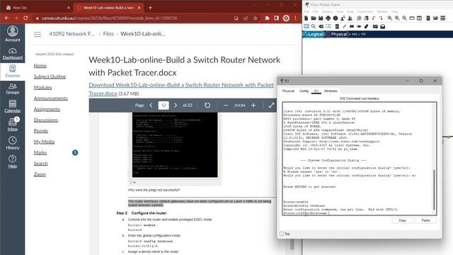 Week 10: Build a switch router Network with Cisco Packet Tracer | 41092 - Network Fundamentals Lab смотреть онлайн