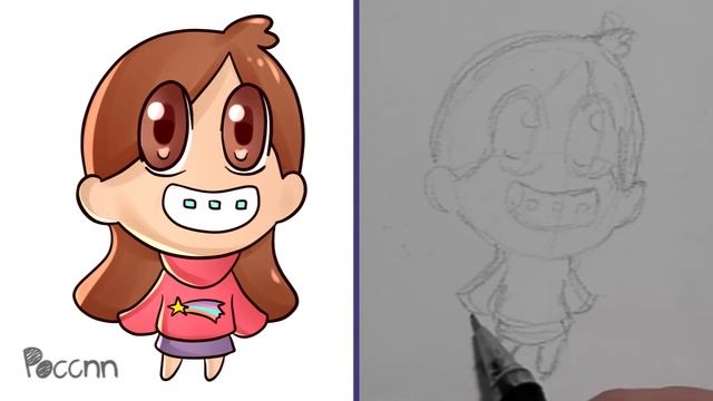 Cómo Dibujar A Mabel Chibi (Gravity Falls)