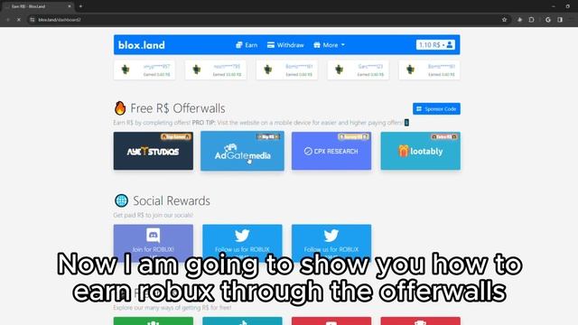 How To Get Robux Using Blox.land #roblox #bloxland #freerobux
