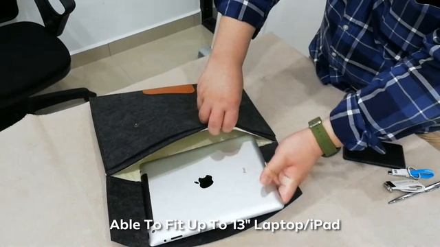 Premium 13'' Felt PU Two Compartment iPad Sleeve смотреть онлайн